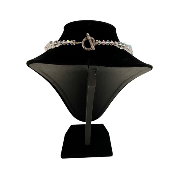 Iridescent Stunning Crystal Necklace with Gorgeous Ornate Toggle Clasp - Picture 2 of 2